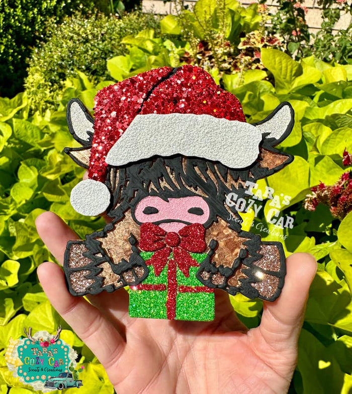 Christmas Highland Cow w/ Present Silicone Mold-GNG7 Exclusive
