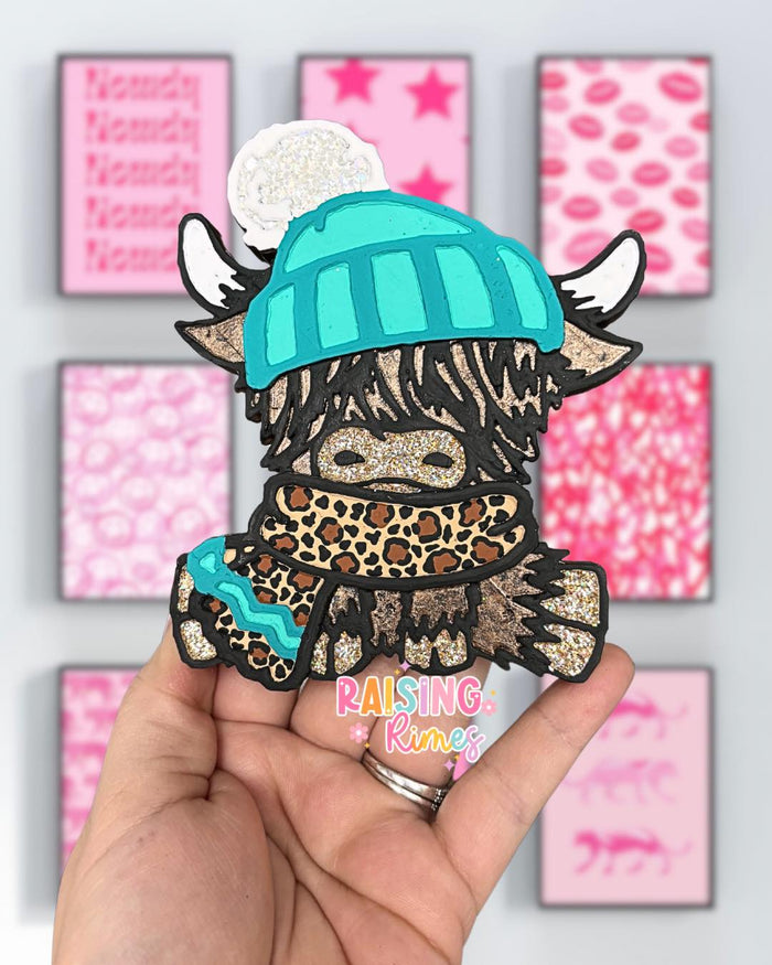 Christmas Highland w/ Beanie Hat & Scarf Silicone Mold-GNG7 Exclusive