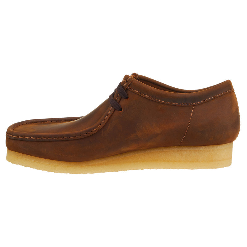 Clarks Men's Originals Wallabee Lace Up Leather Moccasins 26156605 Beeswax