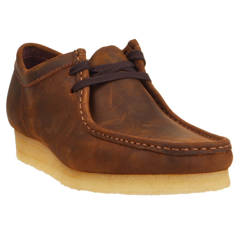 Clarks Men's Originals Wallabee Lace Up Leather Moccasins 26156605 Beeswax