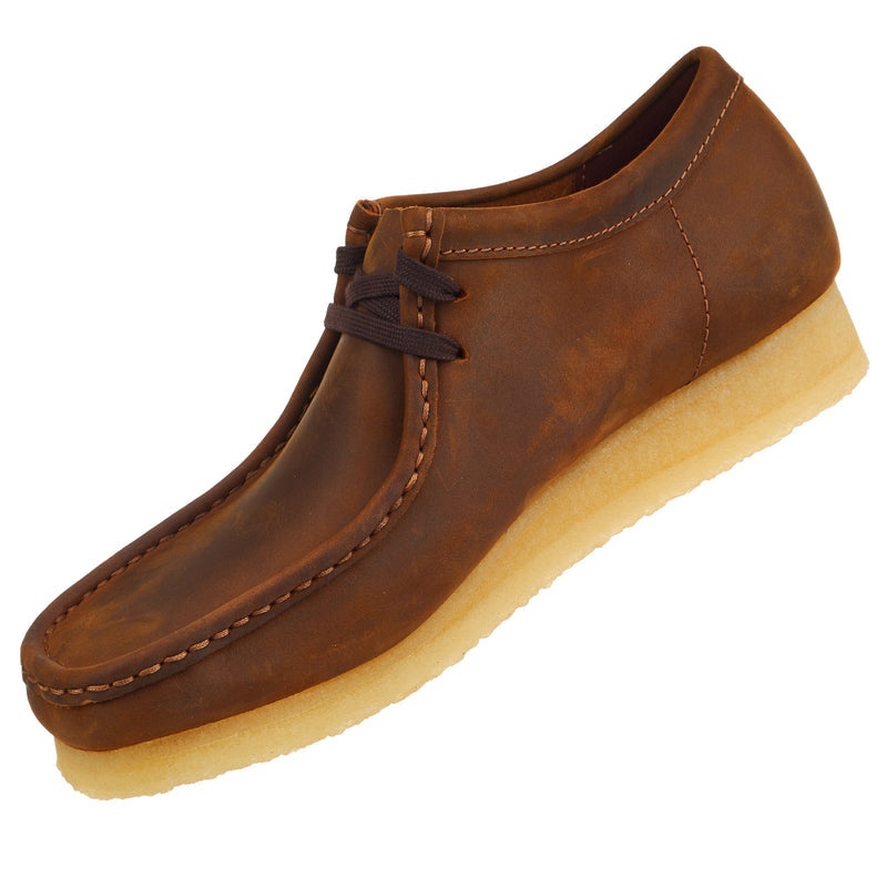 Clarks Men's Originals Wallabee Lace Up Leather Moccasins 26156605 Beeswax