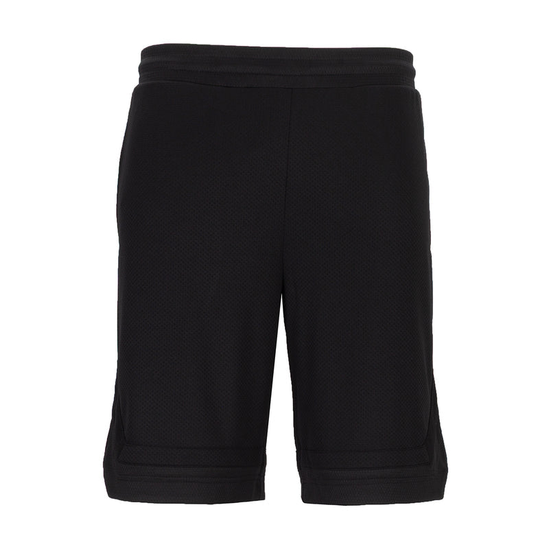 Men's black basketball shorts with elastic waistband and side pockets
