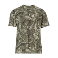 Men's tree camo crew-neck T-shirt with short sleeves, front full camo print