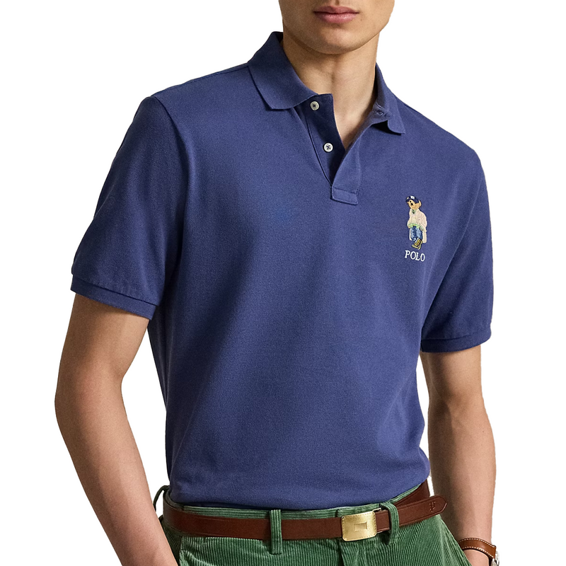 CLASSIC FIT POLO BEAR MESH POLO SHIRT LIGHT NAVY