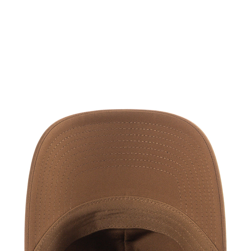 Mosswood brown Nike cap crown with stitched panels and textured brim