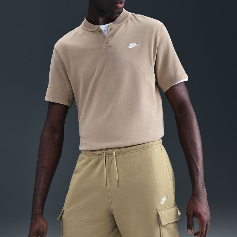 Mens parachute beige cargo shorts with drawstring waist and side cargo pocket
