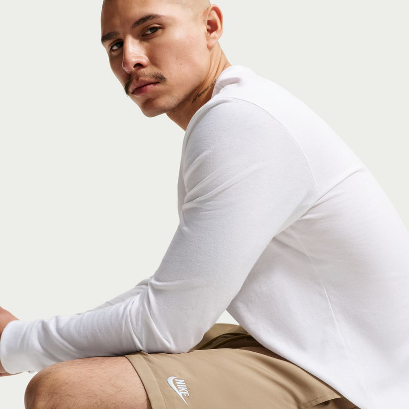 Men's parachute beige shorts with side stripe and small logo detail