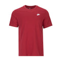 Men's crew-neck T-shirt in deep red with Nike logo on the left chest.