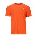 Men's coral orange crew-neck t-shirt with Nike logo on chest
