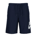 Men's woven shorts in dark navy with elastic waist and drawstring, Nike side logo