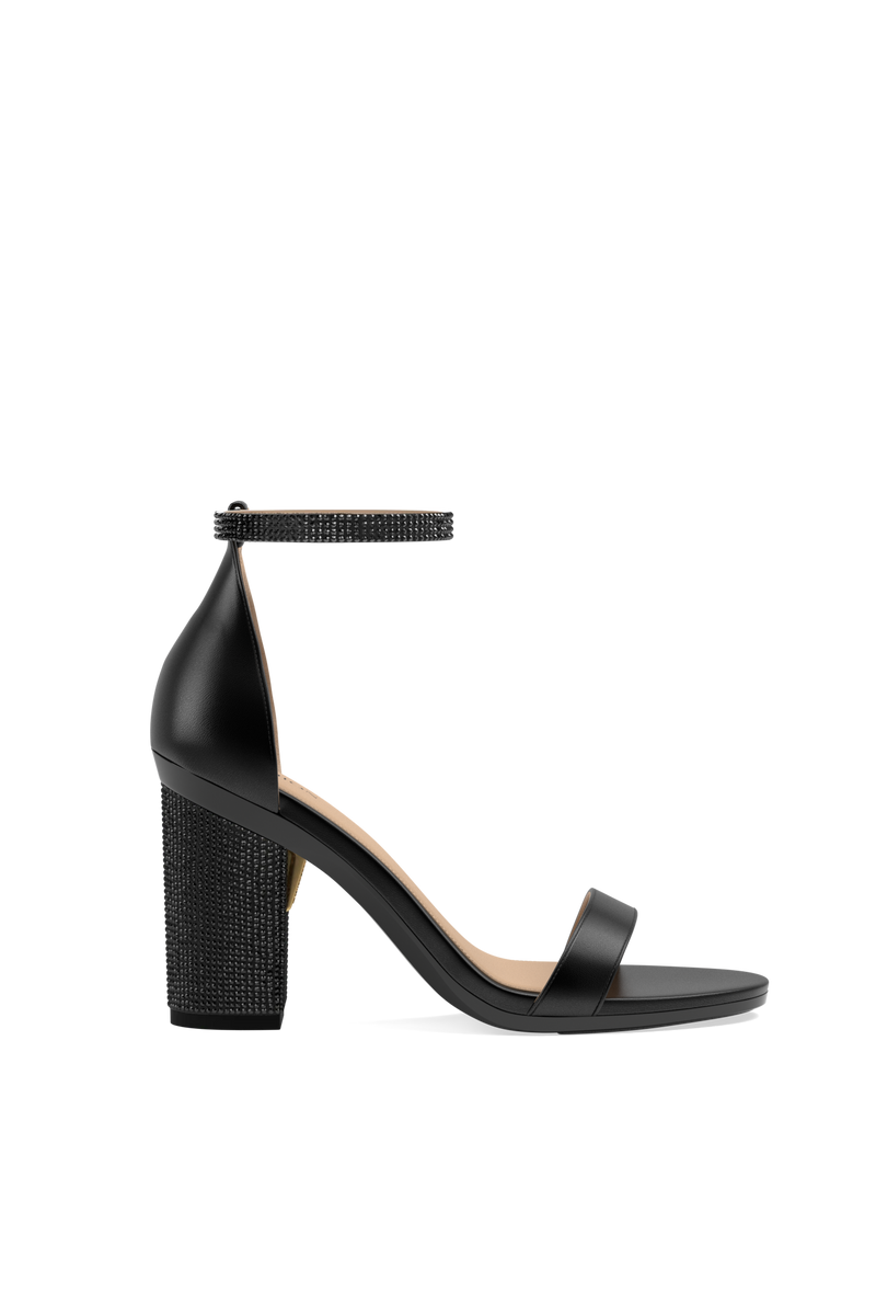 Coal Rhinestone Ankle Strap