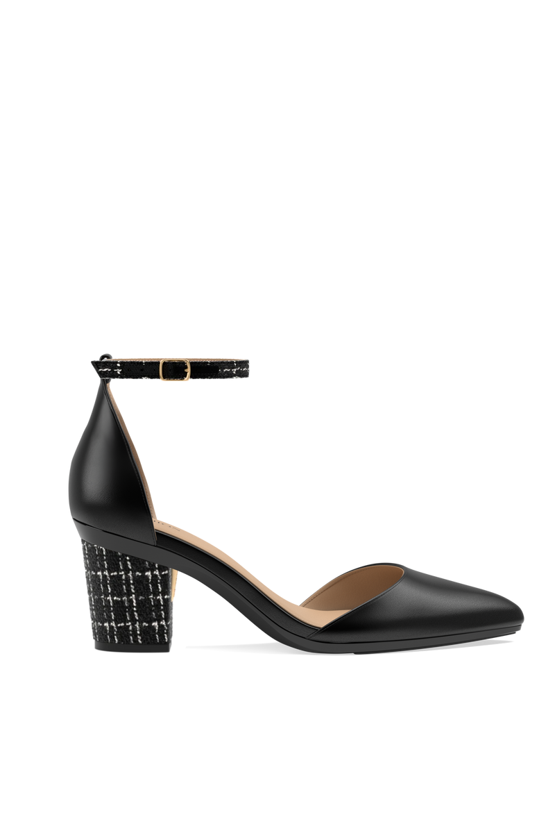 Coal Tweed Ankle Strap