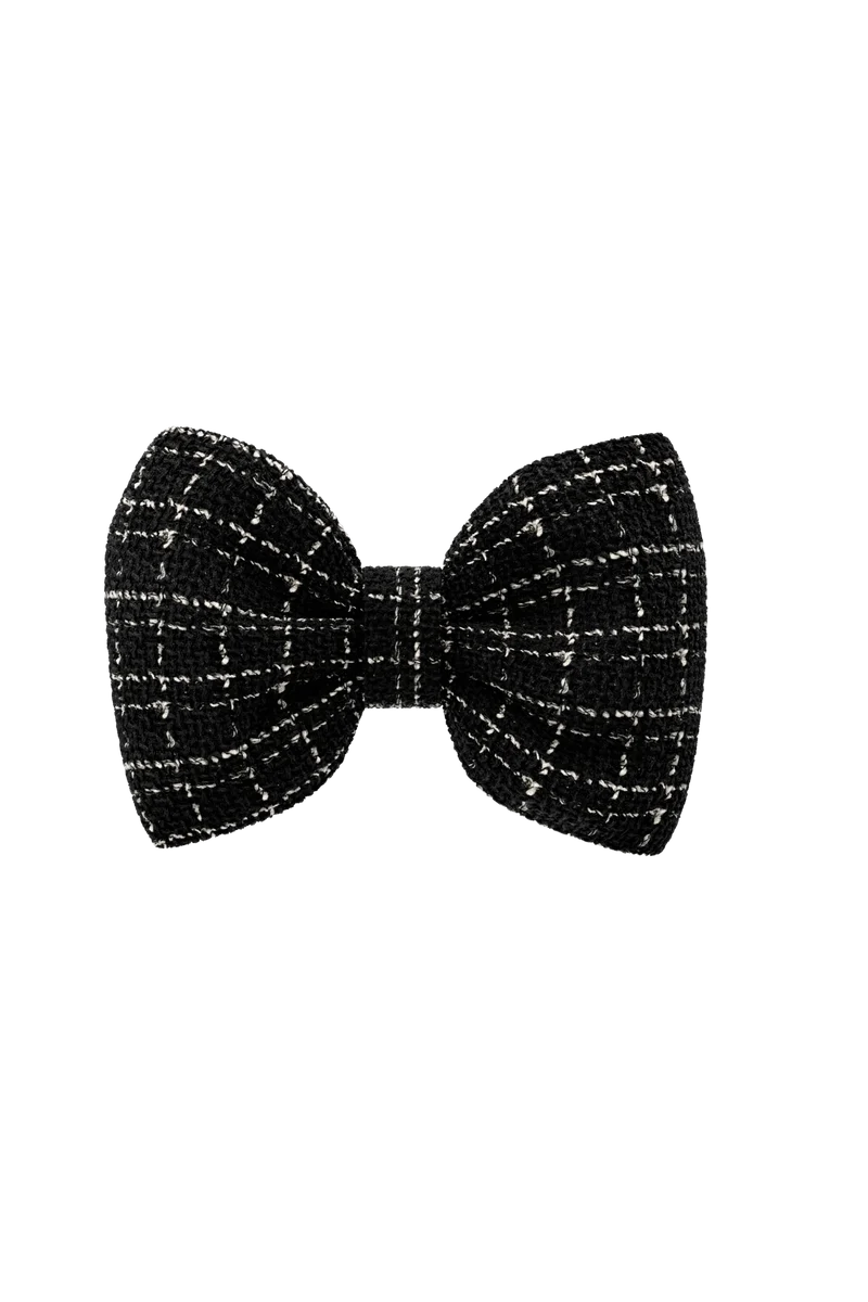 Coal Tweed Bow