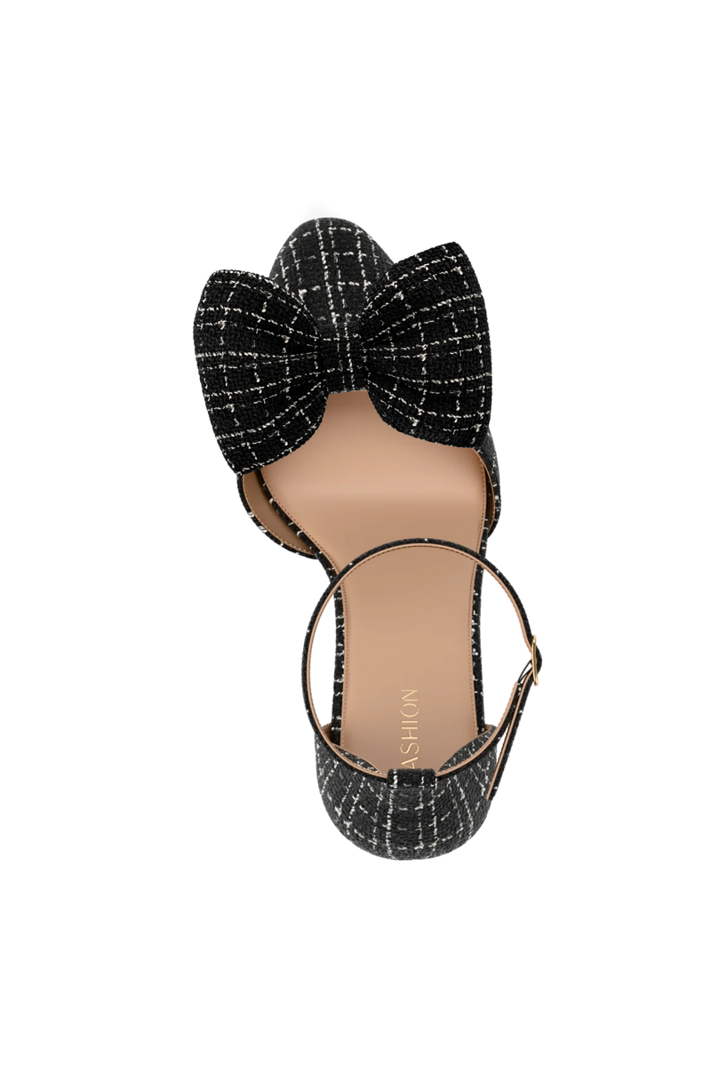 Coal Tweed Bow