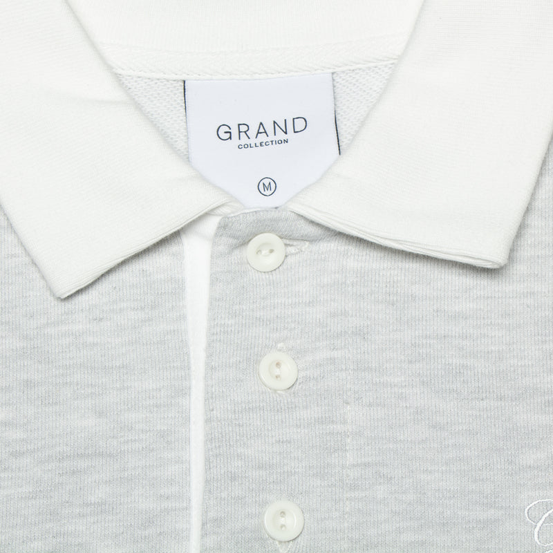 Grand Collection | Collared Sweatshirt Color : Ash / White