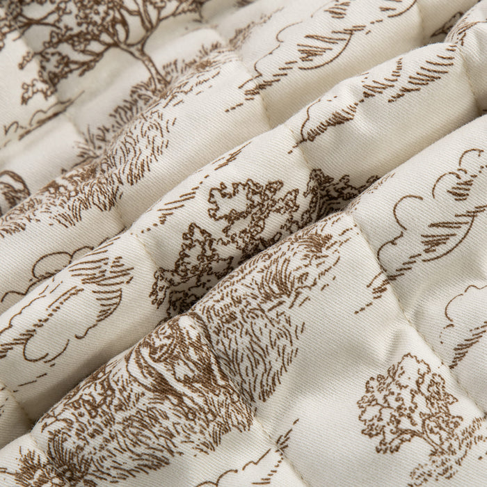 Country Toile Quilted Coat