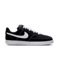 Men's low-top sneakers in black with white Swoosh and lace-up design