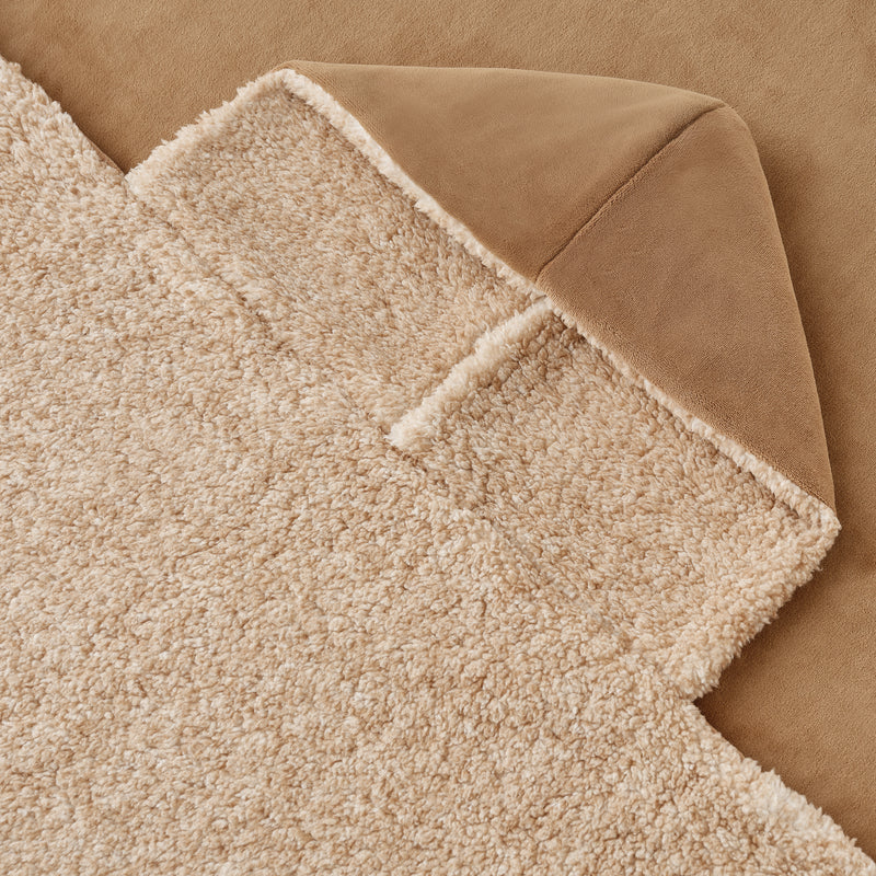 COZY HOODED THROW TAUPE