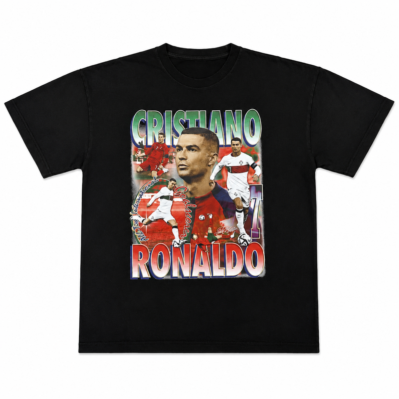CRISTIANO RONALDO "ALL TIME INTERNATIONAL GOALSCORER" GRAPHIC TEE BLACK