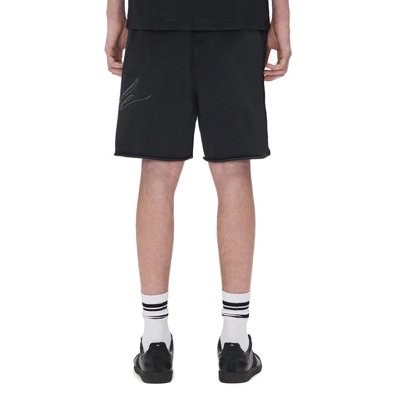 CRYSTAL SLANTED SCRIPT SHORTS BLACK