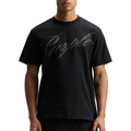 CRYSTAL SLANTED SCRIPT TEE BLACK
