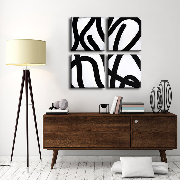 Curves No. 1-4' 4 Piece Wrapped Canvas Wall Art Set