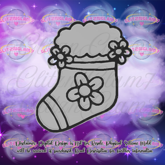 Cute Floral Stocking Silicone Mold
