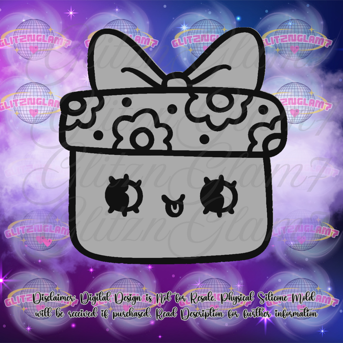 Cute Present w/ Bow Silicone Mold