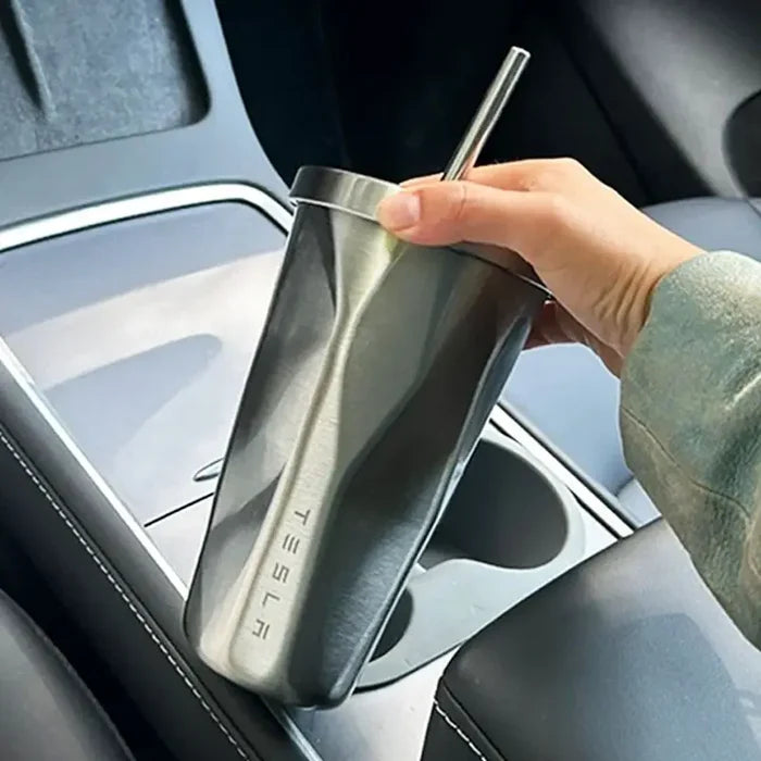 CyberTruck™ Tesla Tumbler – Stainless Steel Travel Mug for Model 3 & Y (Fits Cup Holder, Spill-Proof)