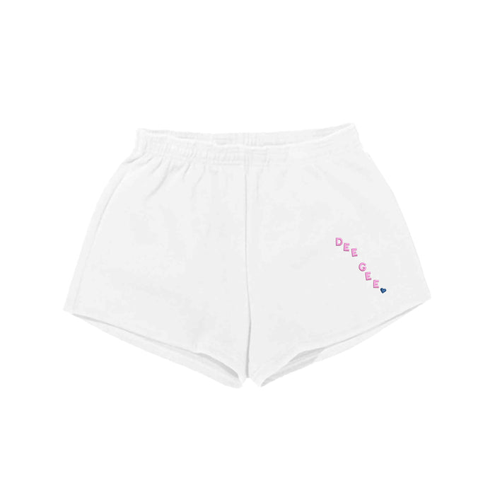 Delta Gamma Fleece Clare Shorts - White