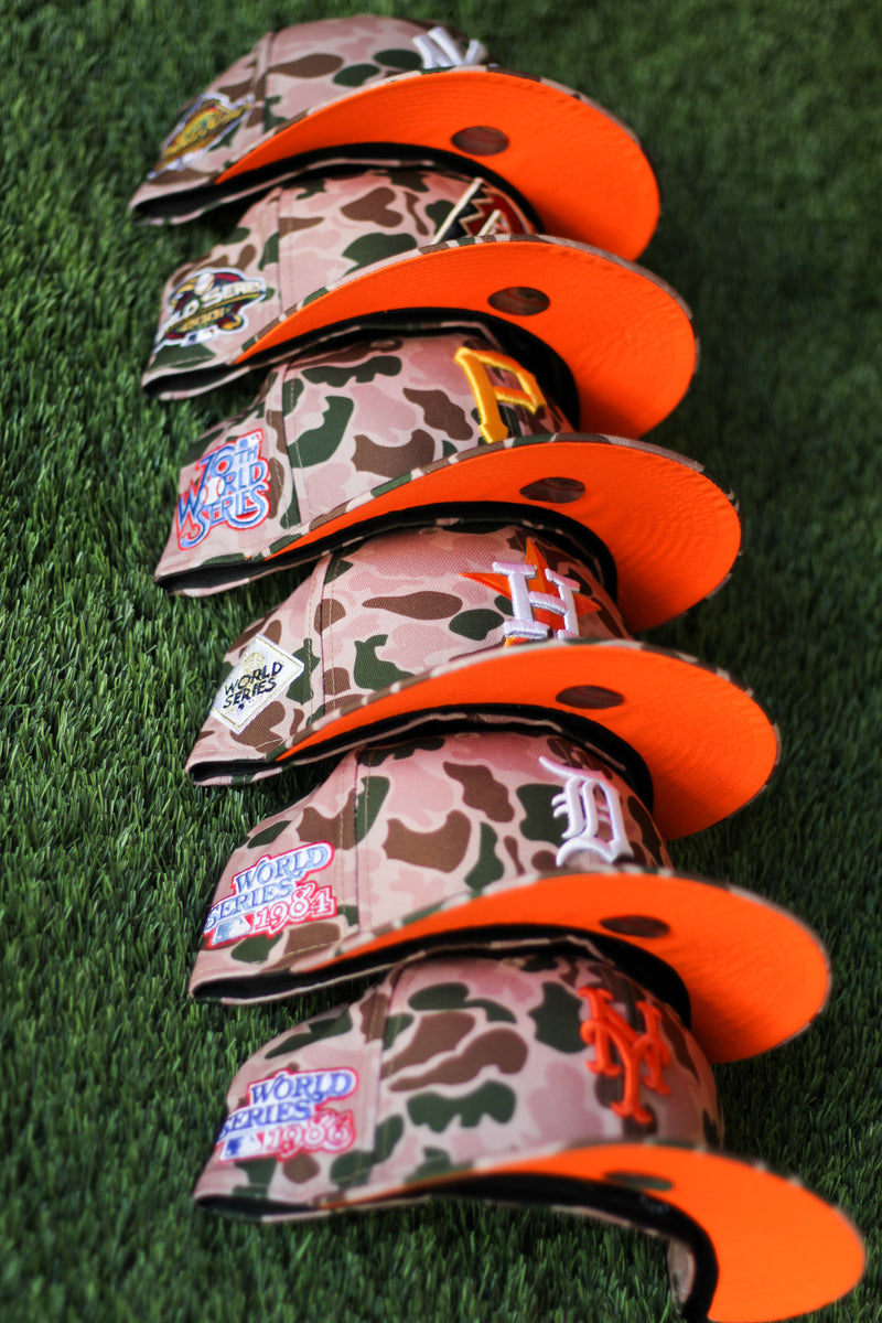 DETROIT TIGERS DUCK CAMO FITTED W/ ORANGE UNDER VISOR