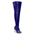 Devilla Size Inclusive - Blue Vegan Patent - Street Sole - Thigh Variant Six