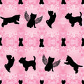 Dog Fabric, Westie Fabric on Pink with hearts, Cotton or Fleece, 3790 - Beautiful Quilt