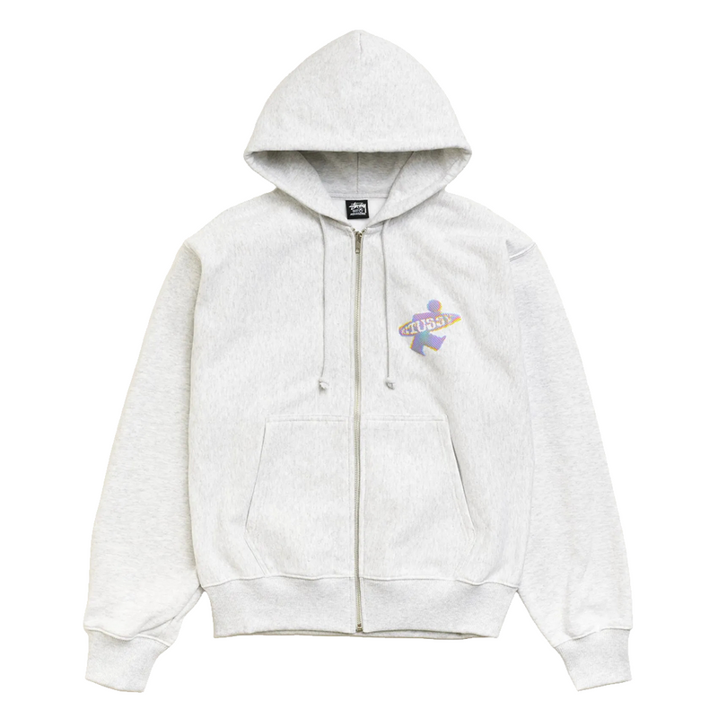 DOT SURF ZIP HOODIE ASH HEATHER