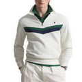 DOUBLE-KNIT QUARTER-ZIP SWEATSHIRT WHITE