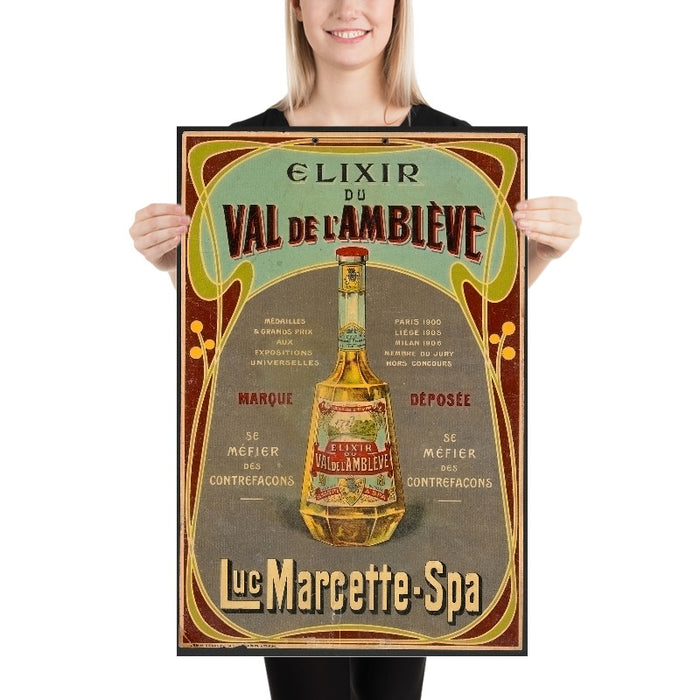 Elixir du Val de l’Amblève Vintage Advertising Poster, 1906