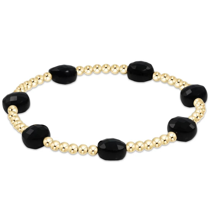 Enewton Admire Gold 3mm Bead Bracelet Faceted Onyx BADG3FOX