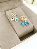 Evil Eye Huggie Earrings
