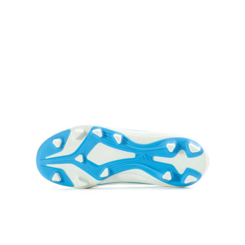 Youth soccer cleats outsole with blue FG stud pattern