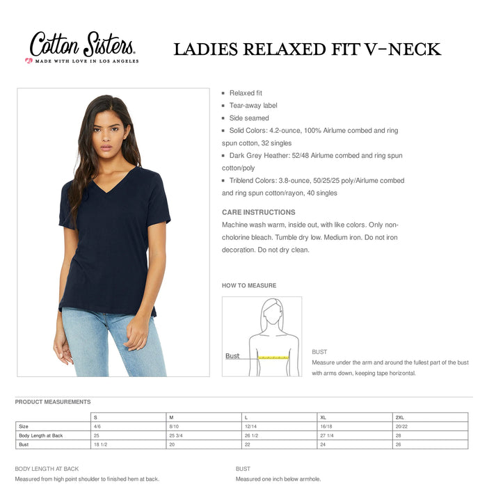 FarmHouse Ladies V Neck T Shirt - Script FarmHouse