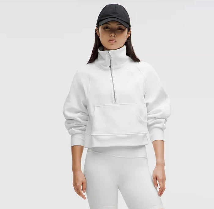 FarmHouse lululemon Scuba Oversized FUNNEL-Neck Half Zip - White