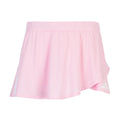 Light pink skort with textured fabric and elastic waist, wide fluttered skirt hem