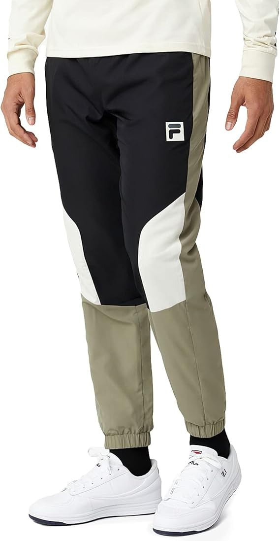 Fila Men's Cyril Track Pant LM039393 Black Vetiver Turtledove Large