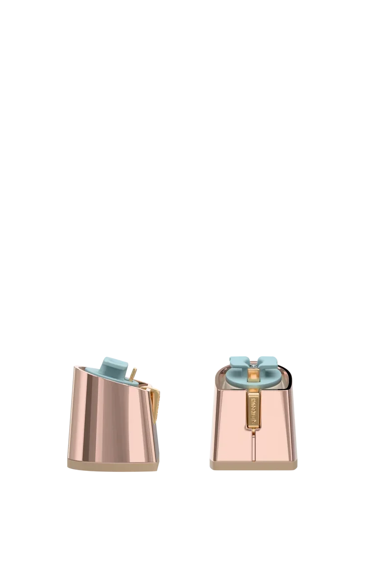 Flare Block Heel Kit 3 Rose Gold Metallic