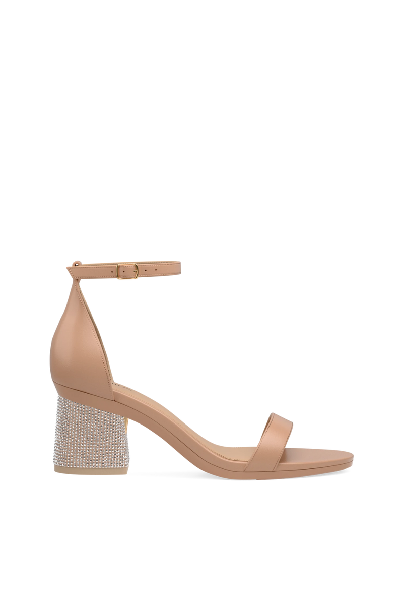 Flare Block Heel Kit 3 Sand Rhinestone