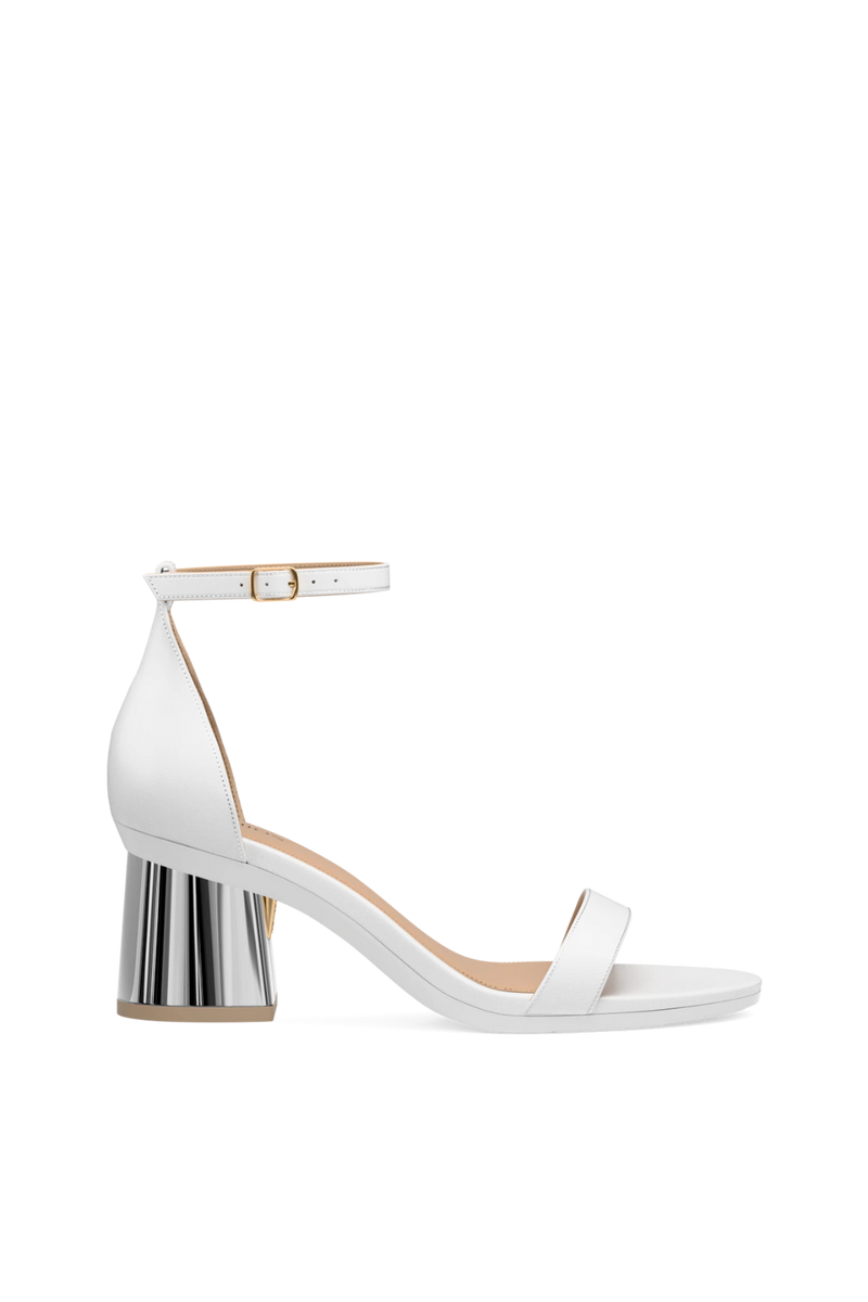 Flare Block Heel Kit 3 Silver Metallic