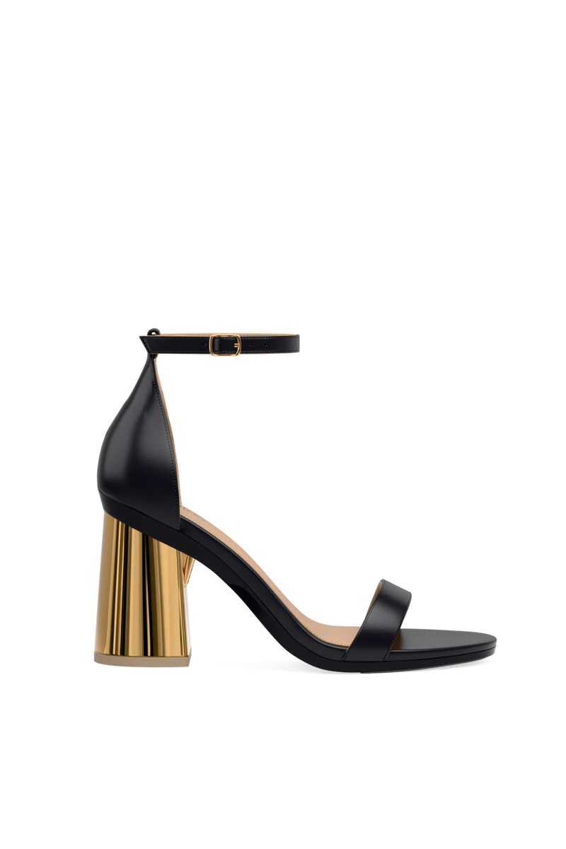 Flare Block Heel Kit 4 Gold Metallic