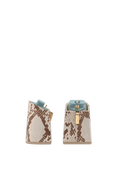 Flare Block Heel Kit 4 Ivory Snakeskin