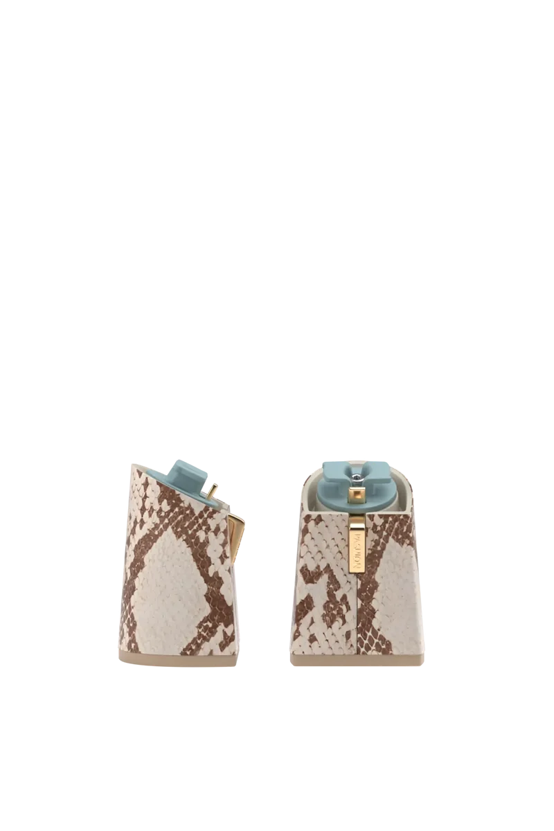 Flare Block Heel Kit 4 Ivory Snakeskin