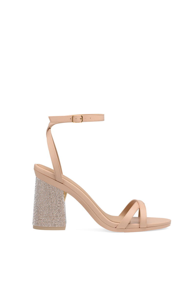 Flare Block Heel Kit 4 Sand Rhinestone